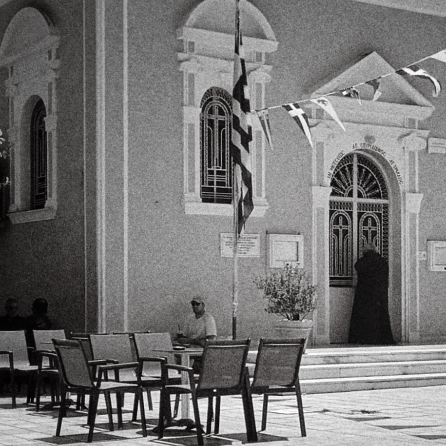 Church scene (black and white)
